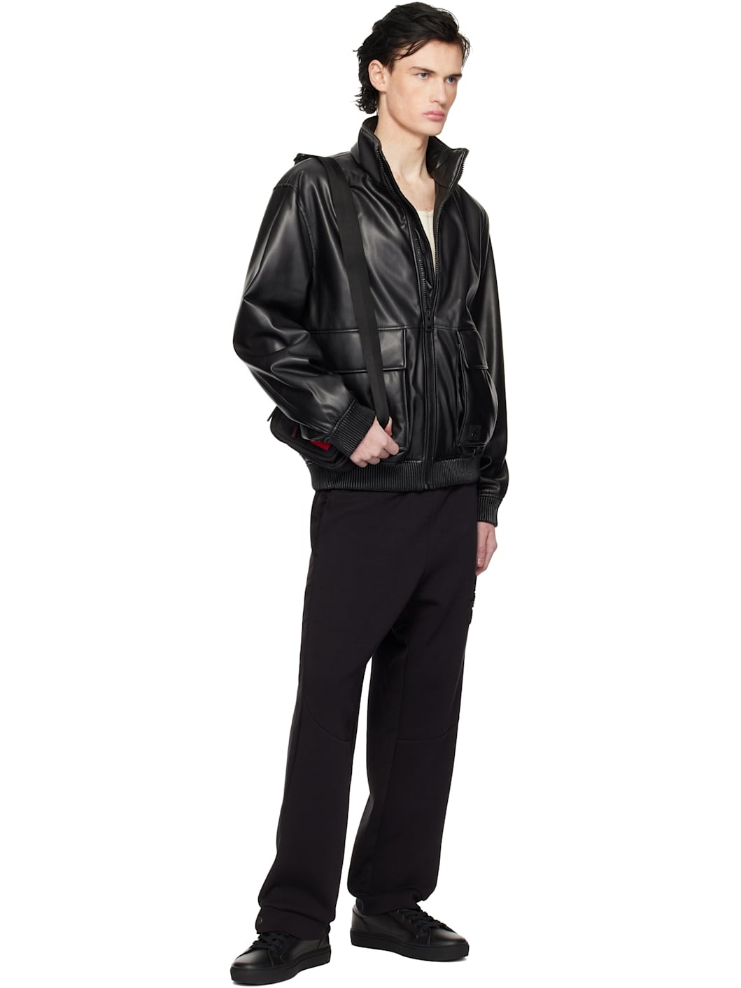 Black Stacked Logo Sweatpants - 4