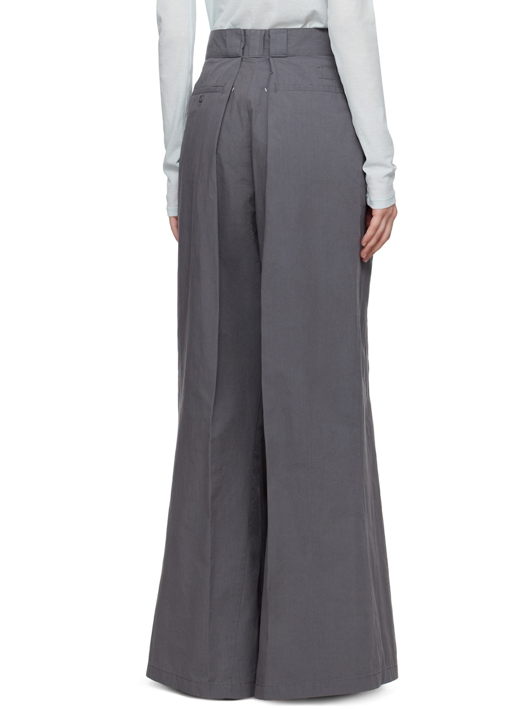 Gray Pleat Trousers - 3