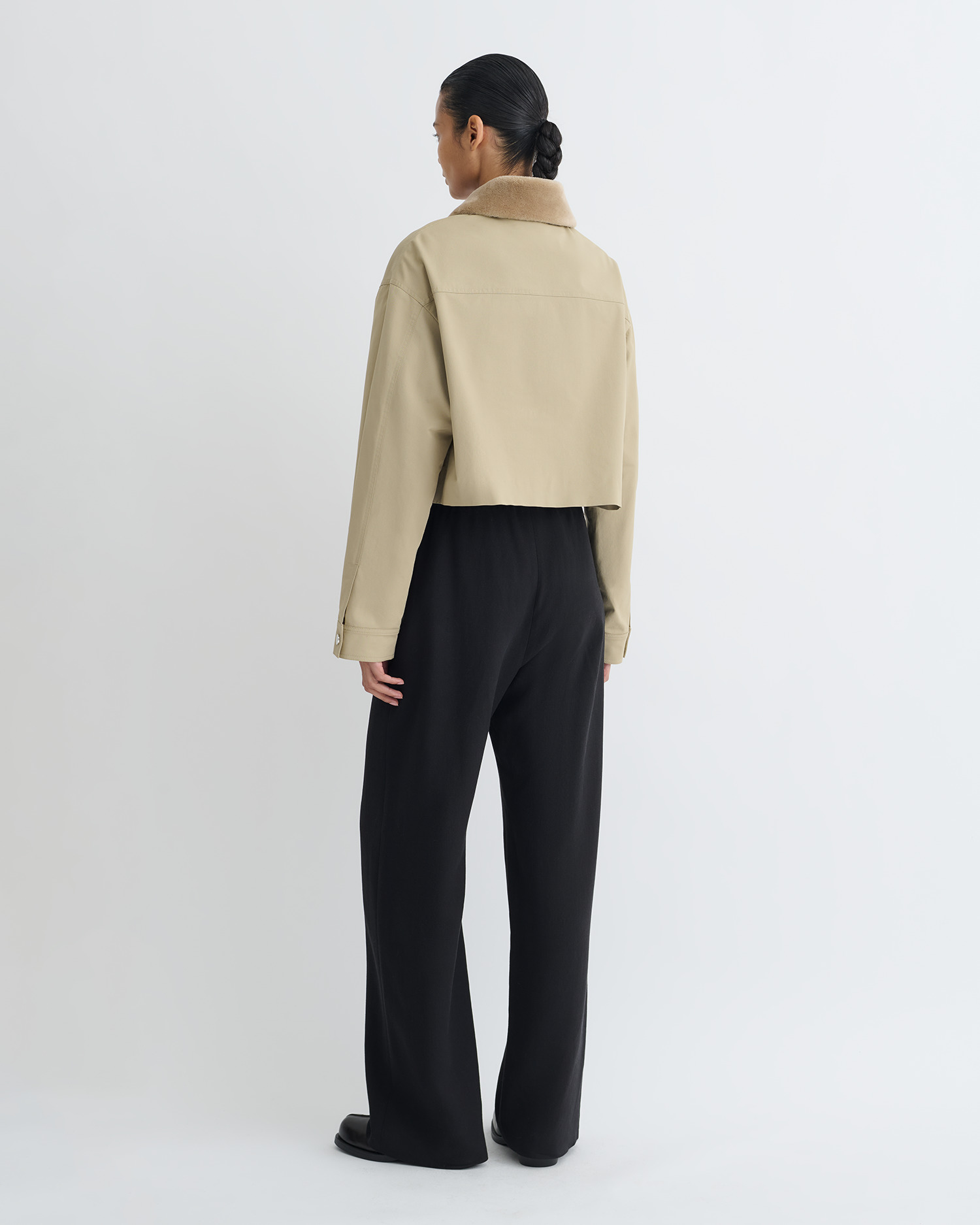 Cropped Tech Twill and Faux Fur Jacket - 2