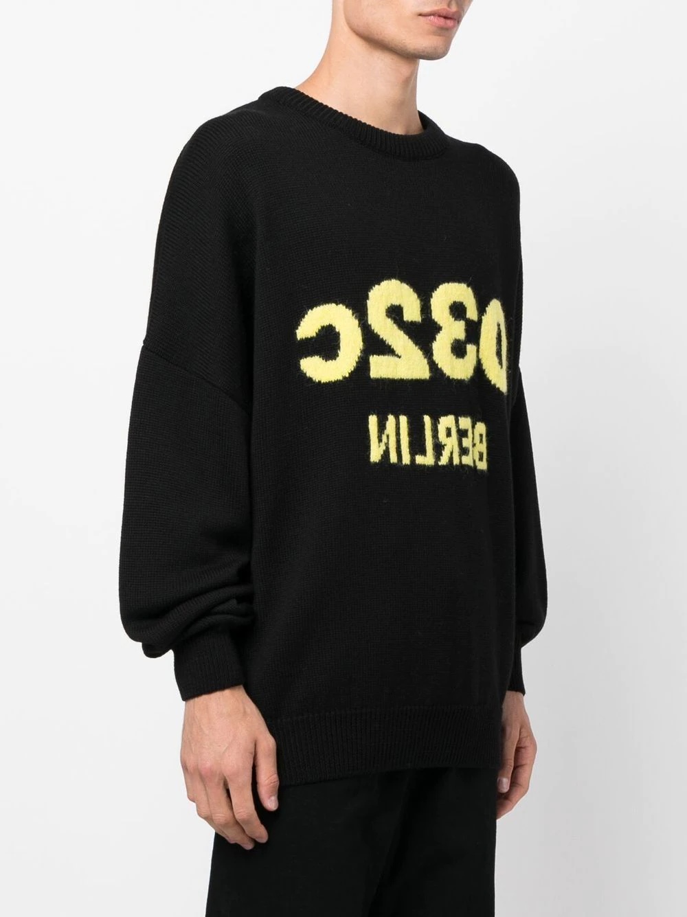 intarsia-knit logo crew-neck jumper - 3