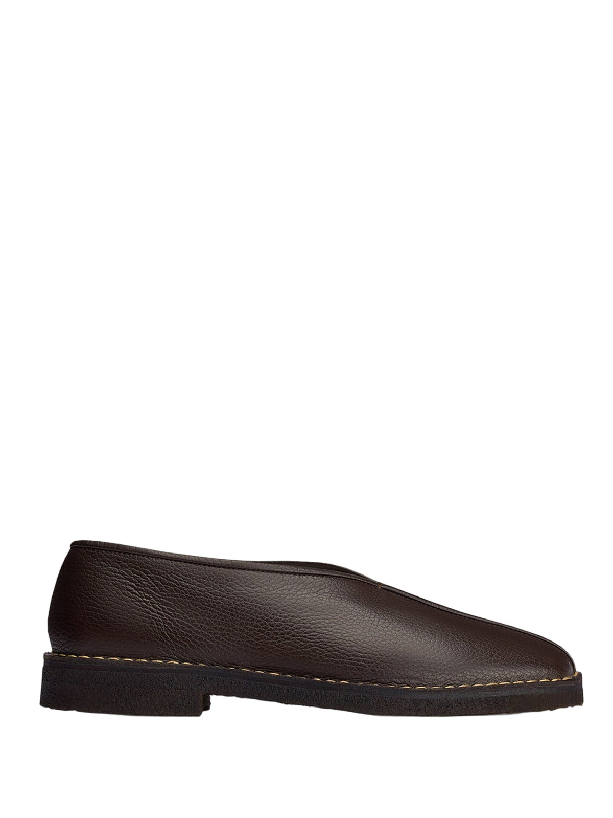 WOMEN'S PIPED CREPE SLIPPERS (DARK BROWN) - 1