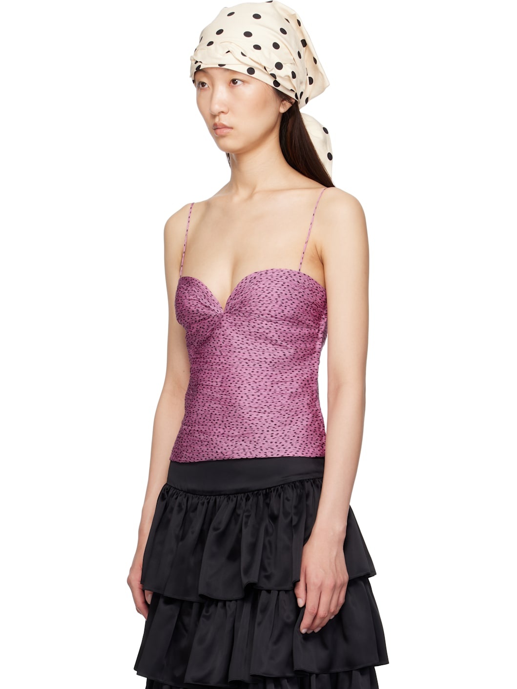 Purple Chiffon Plusdepois Print Top - 4