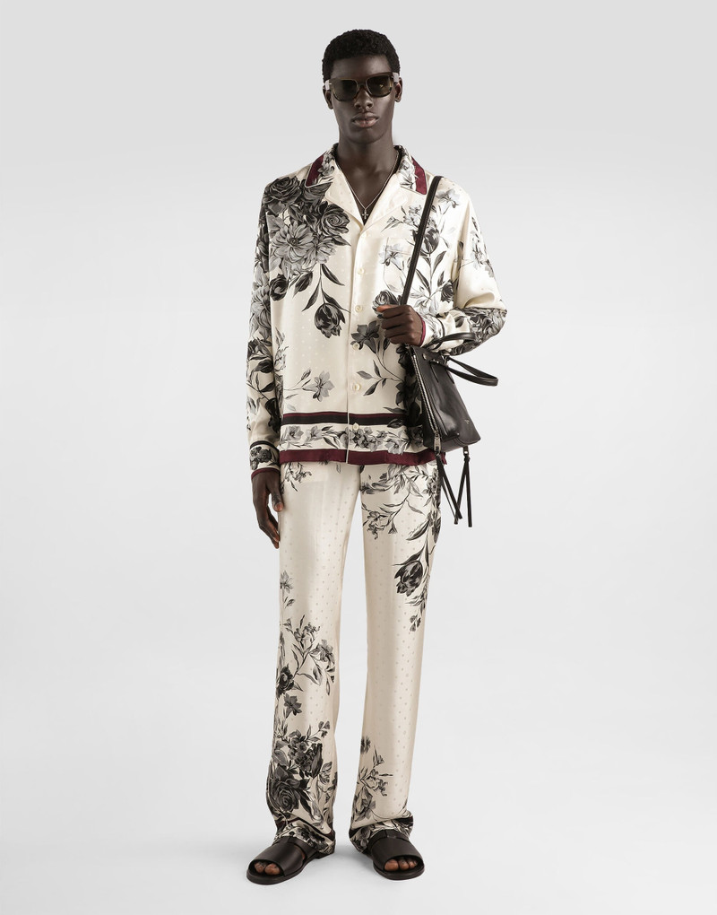 Dolce & Gabbana Flower bouquet-print twill shirt outlook