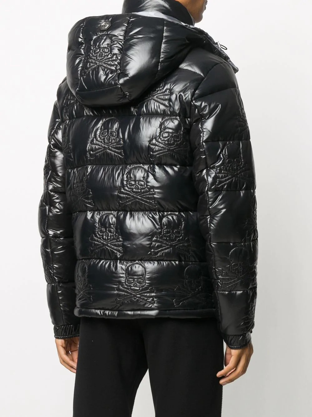 embroidered skull down jacket - 5