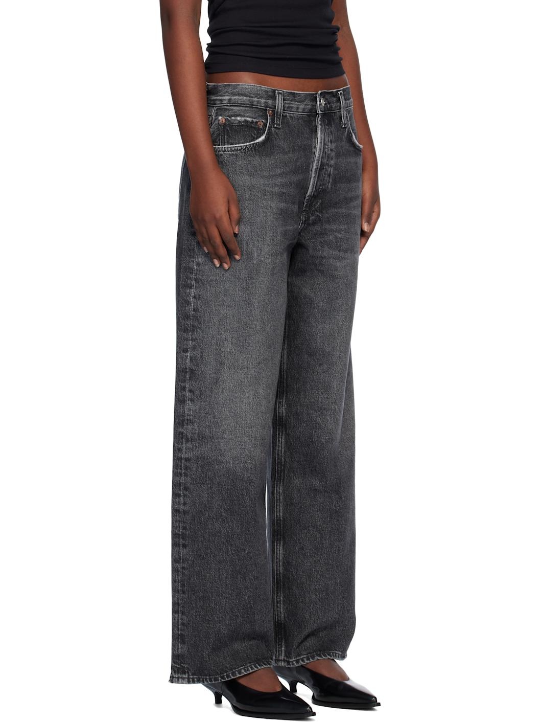 Gray Low Slung Baggy 30.5" Jeans - 2