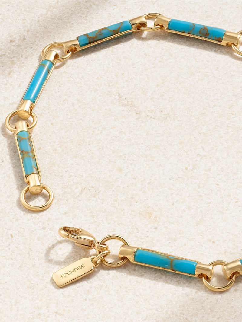 Reverie Element 18-karat Gold, Turquoise And Diamond Bracelet 3