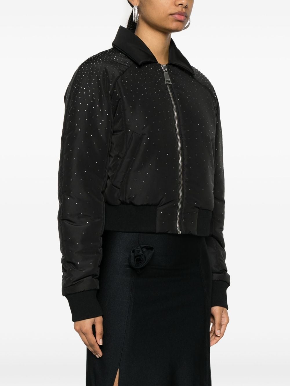 rhinestone-embellished bomber jacket - 3