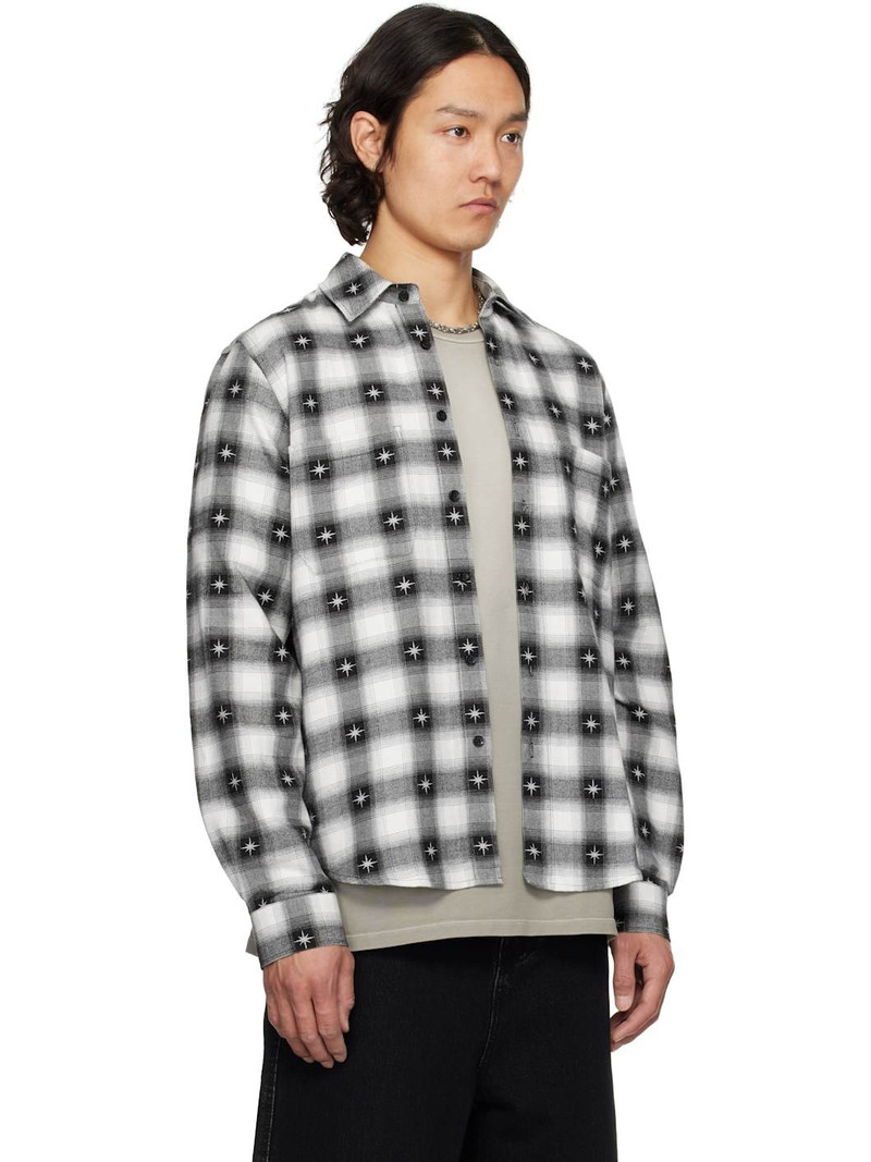 Black & White Starburst Flannel Shirt 2