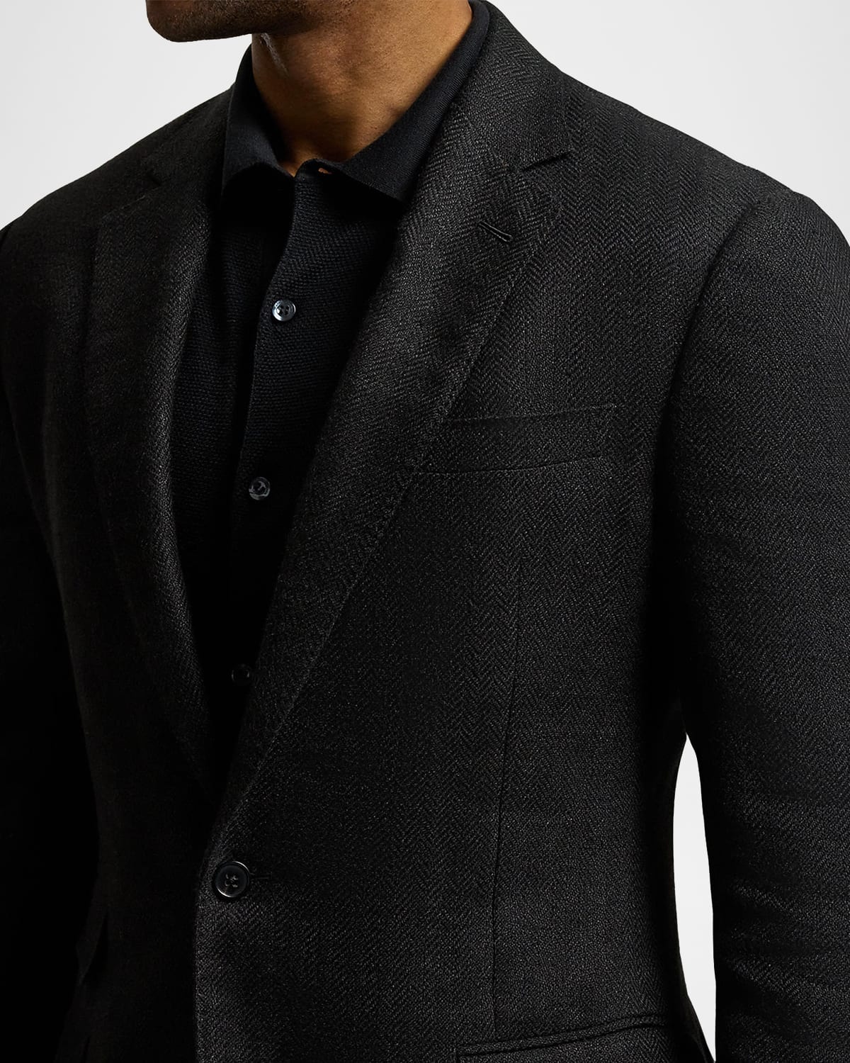Men's Kent Herringbone Two-Button Sport Coat - 5