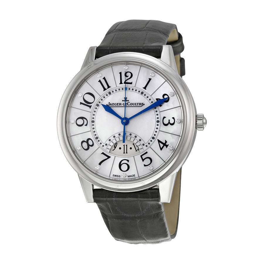 Jaeger LeCoultre Rendez-Vous Date Mother of Pearl Dial Black Leather Men's Watch Q3548490 - 1