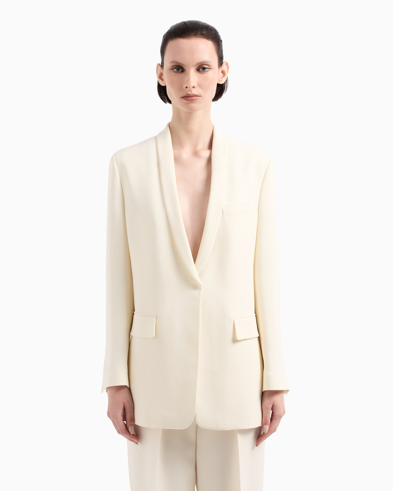 GIORGIO ARMANI GLITTER SILK-CADY SINGLE-BREASTED JACKET outlook