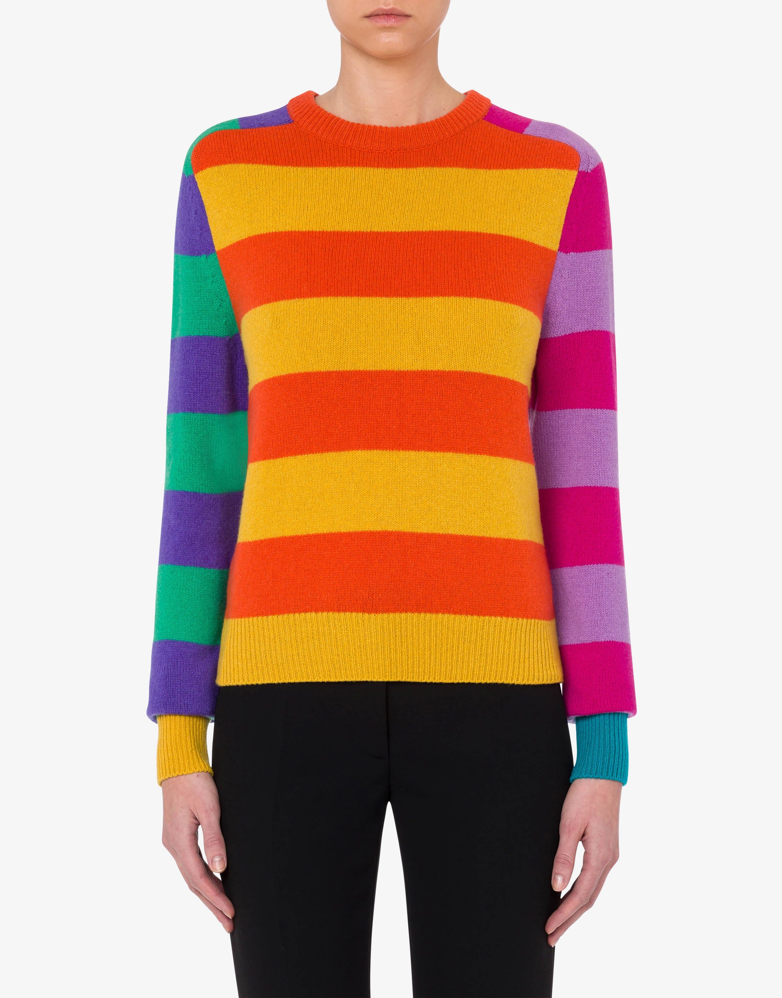 COLOUR BLOCK REGENERATED CASHMERE JUMPER - 2