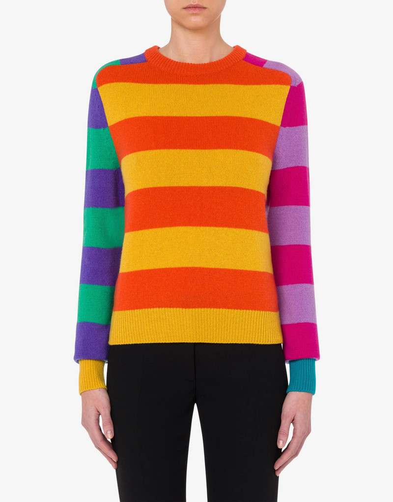 Moschino COLOUR BLOCK REGENERATED CASHMERE JUMPER outlook