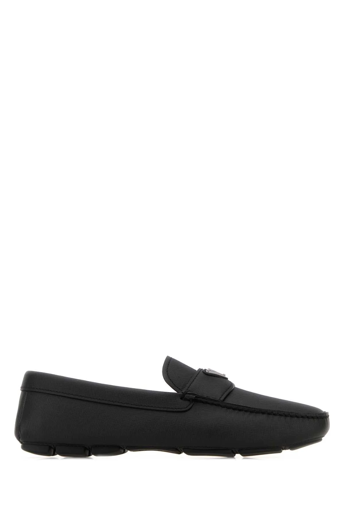 Prada Men Black Leather Loafers - 1
