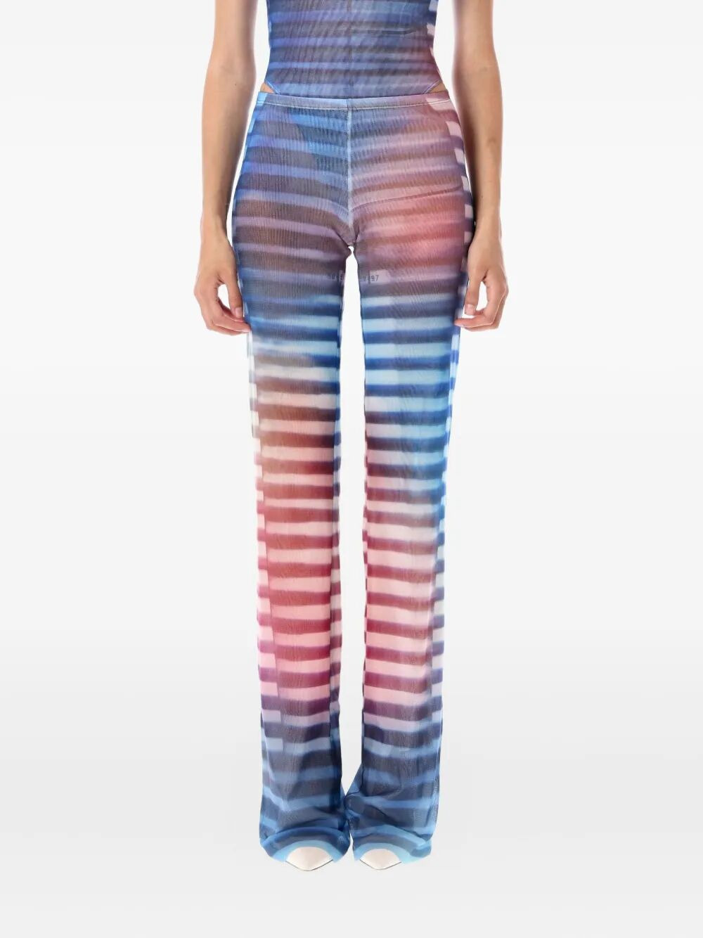Jean Paul Gaultier Women Mesh Trouser Printed "Air" - 7