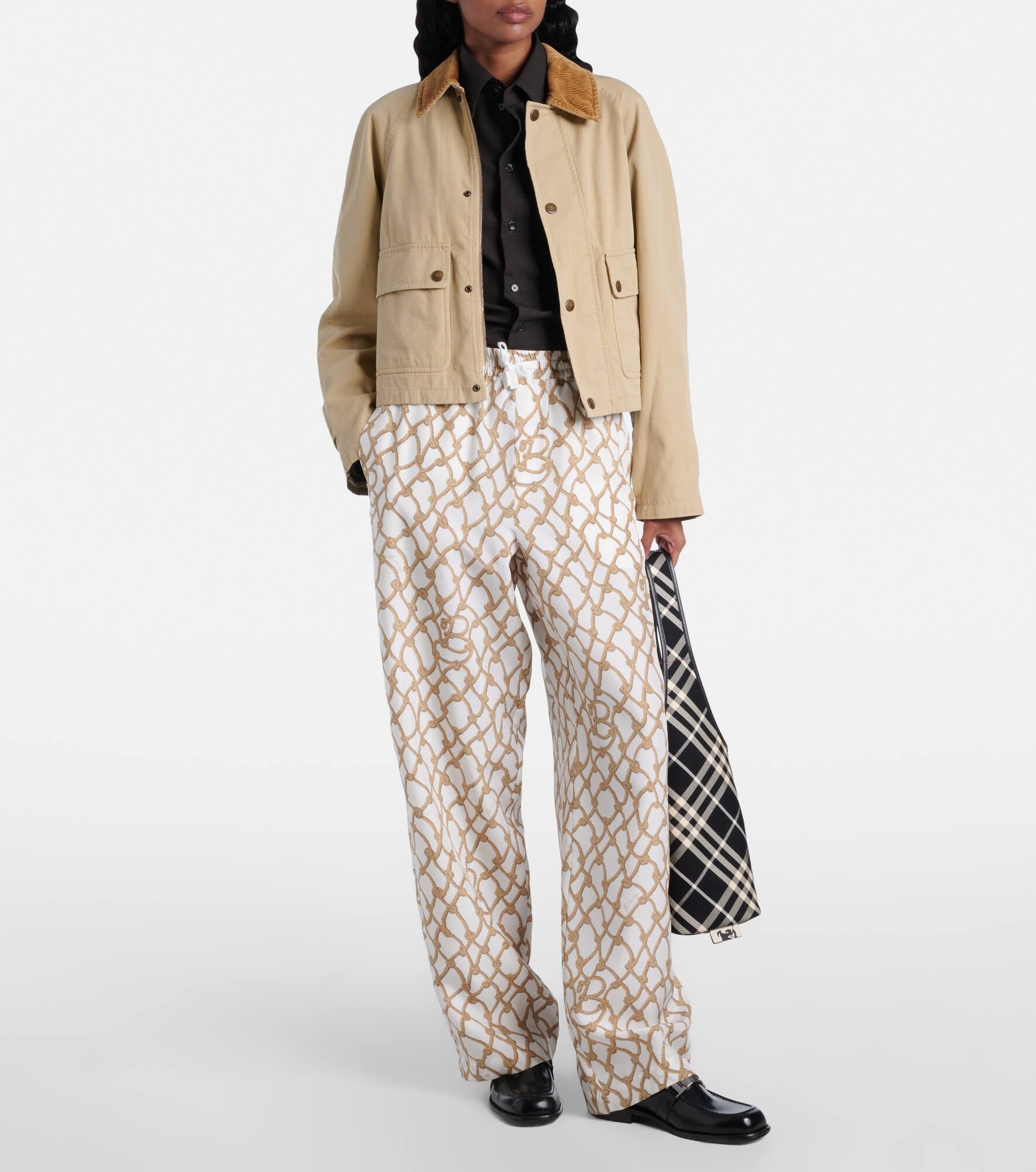 Printed high-rise silk palazzo pants - 2
