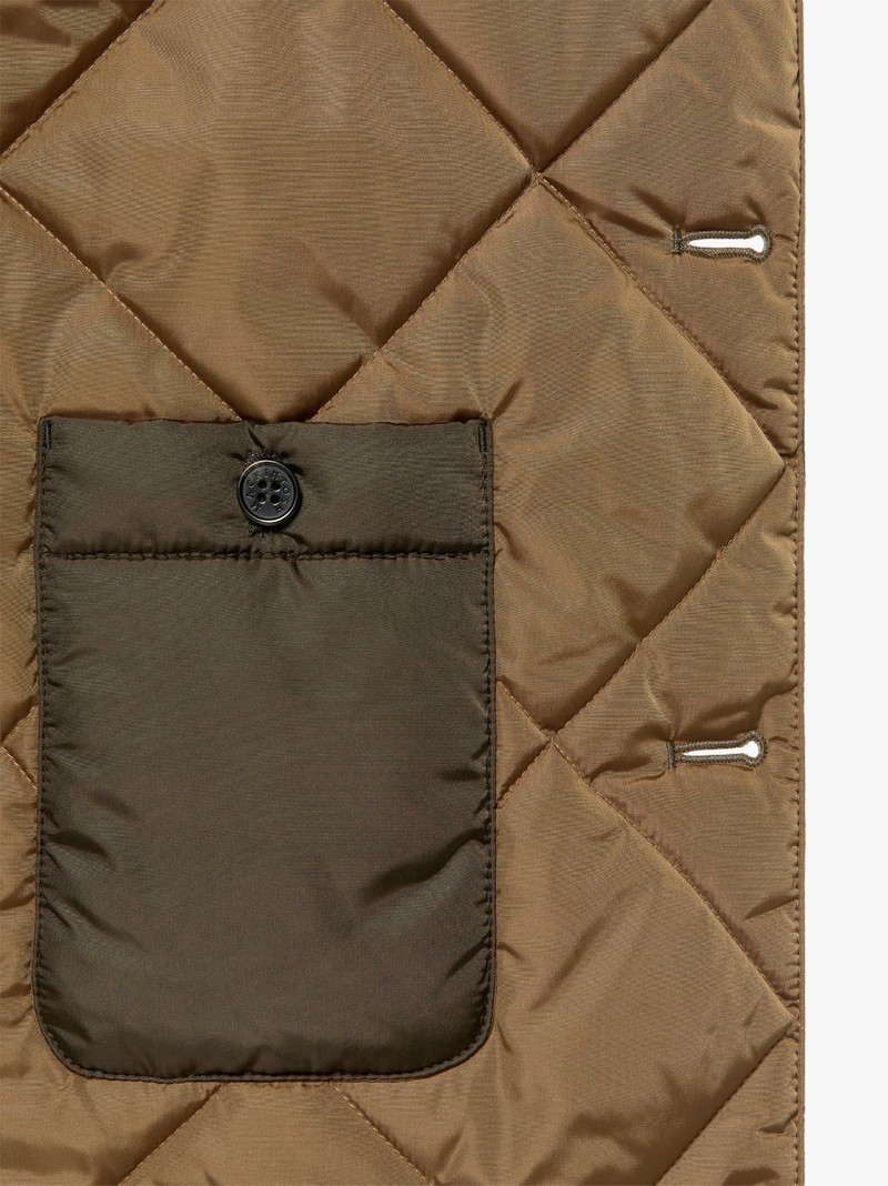 DUNDEE DARK GREEN X MOCHA NYLON LINER VEST | QC-107 6