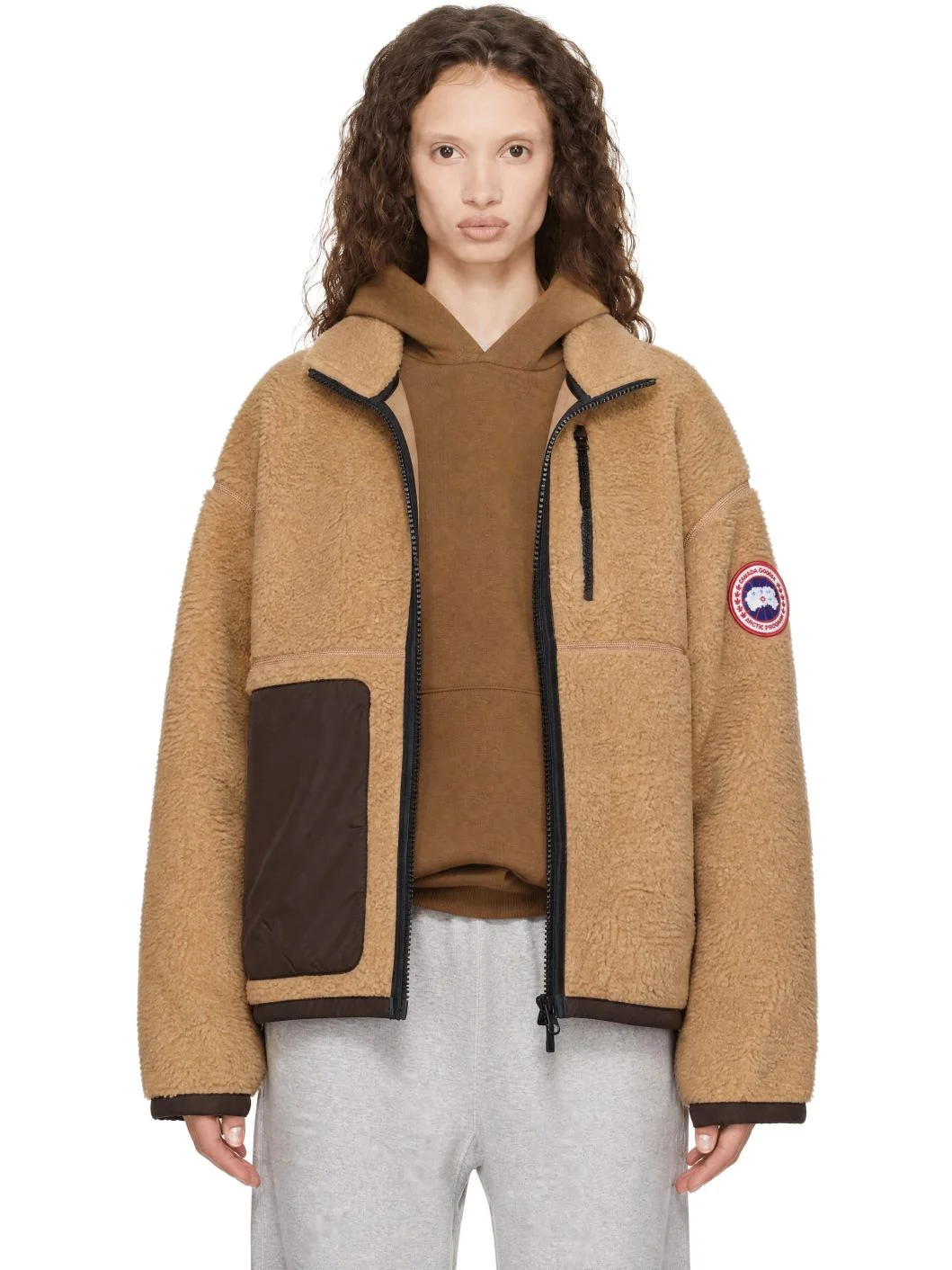 Beige Simcoe Zip Up Fleece Jacket - 1