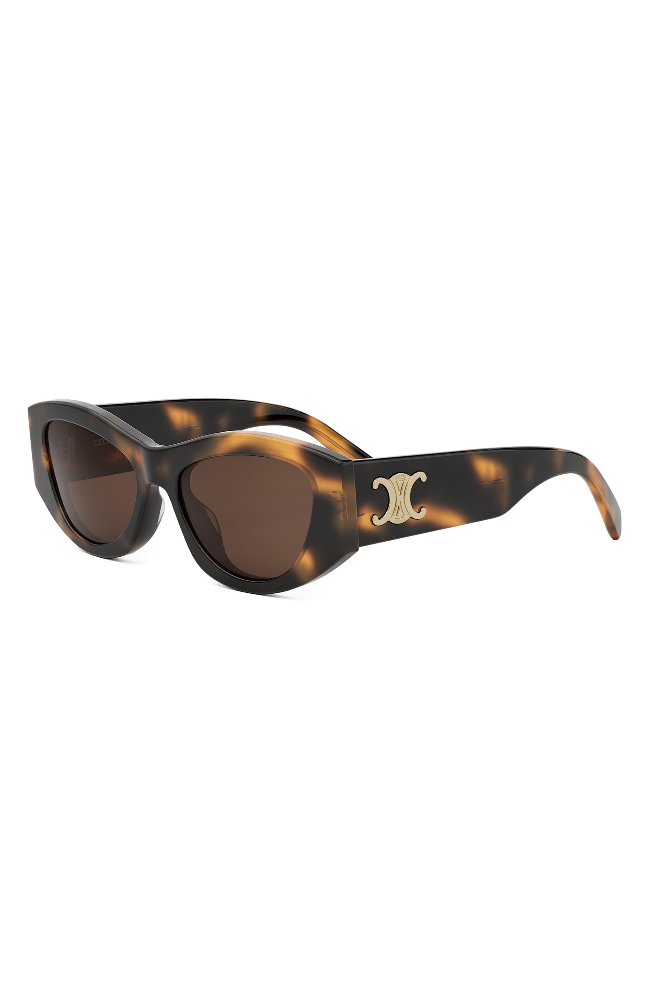 CELINE Triomphe 55mm Rectangular Sunglasses in Blonde Havana /Brown at Nordstrom - 2