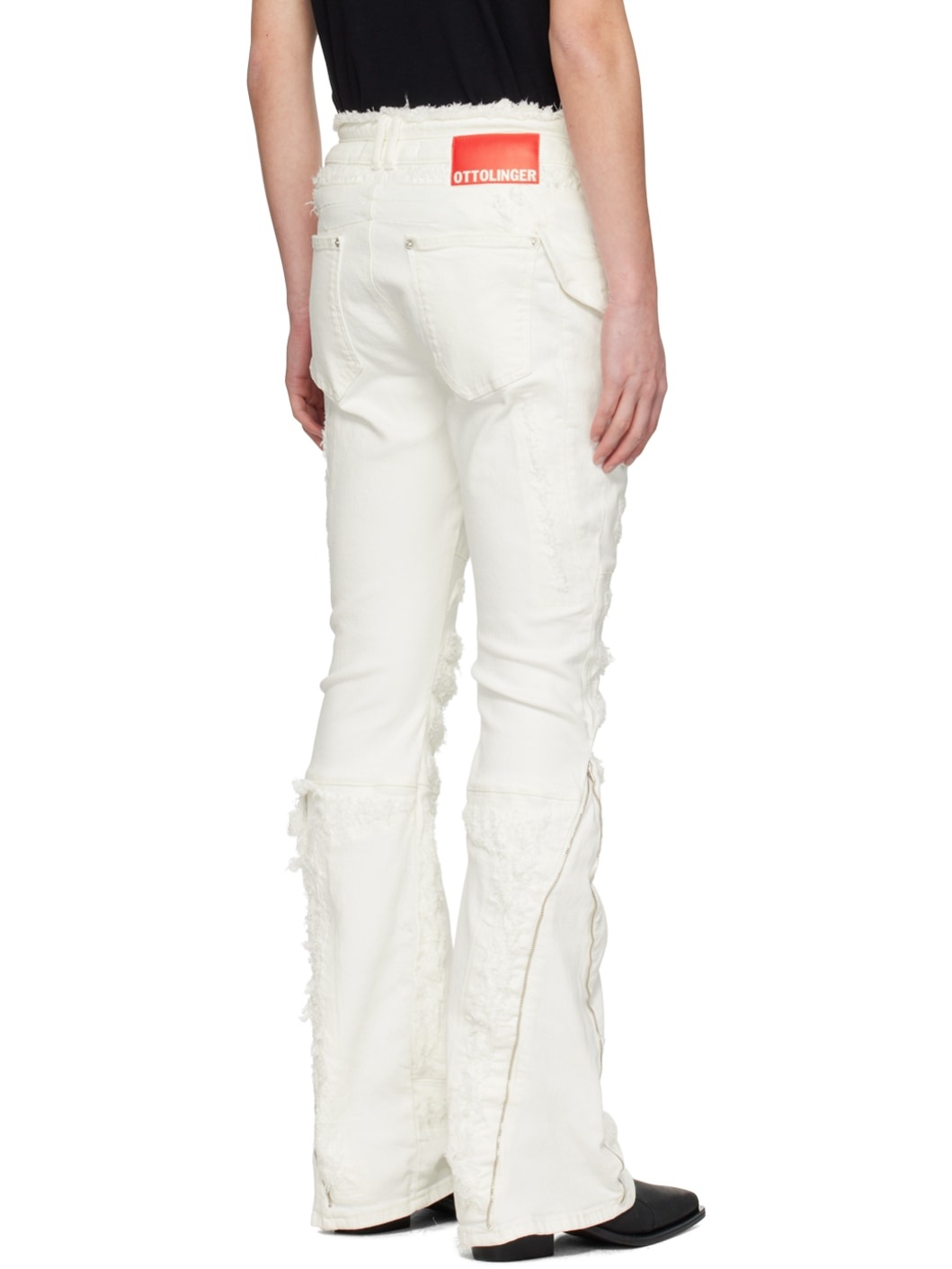 White Straight-Leg Jeans - 3