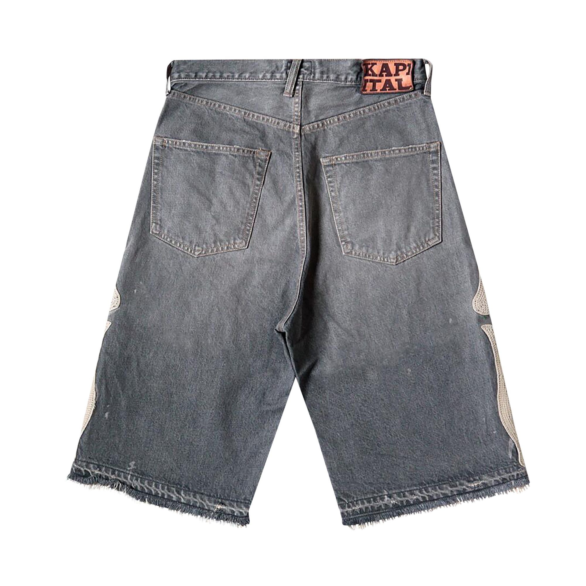 Kapital Bone Denim Shorts 'Black' - 2