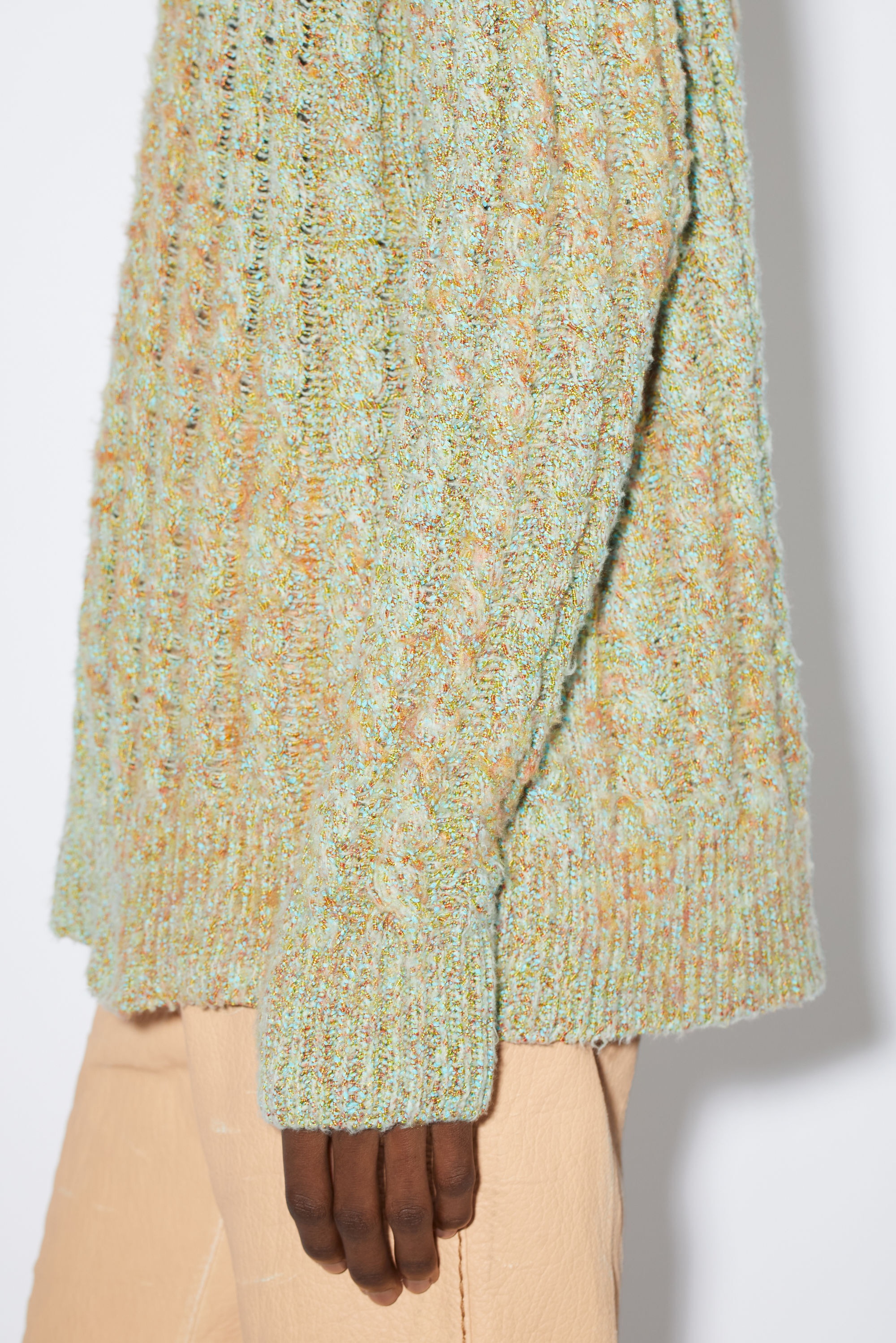 Cable knit jumper - Mint green - 4