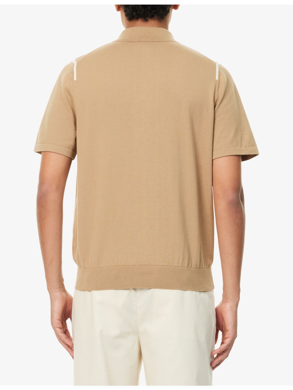 Short-Sleeve Knitted Cotton Polo Shirt - 4
