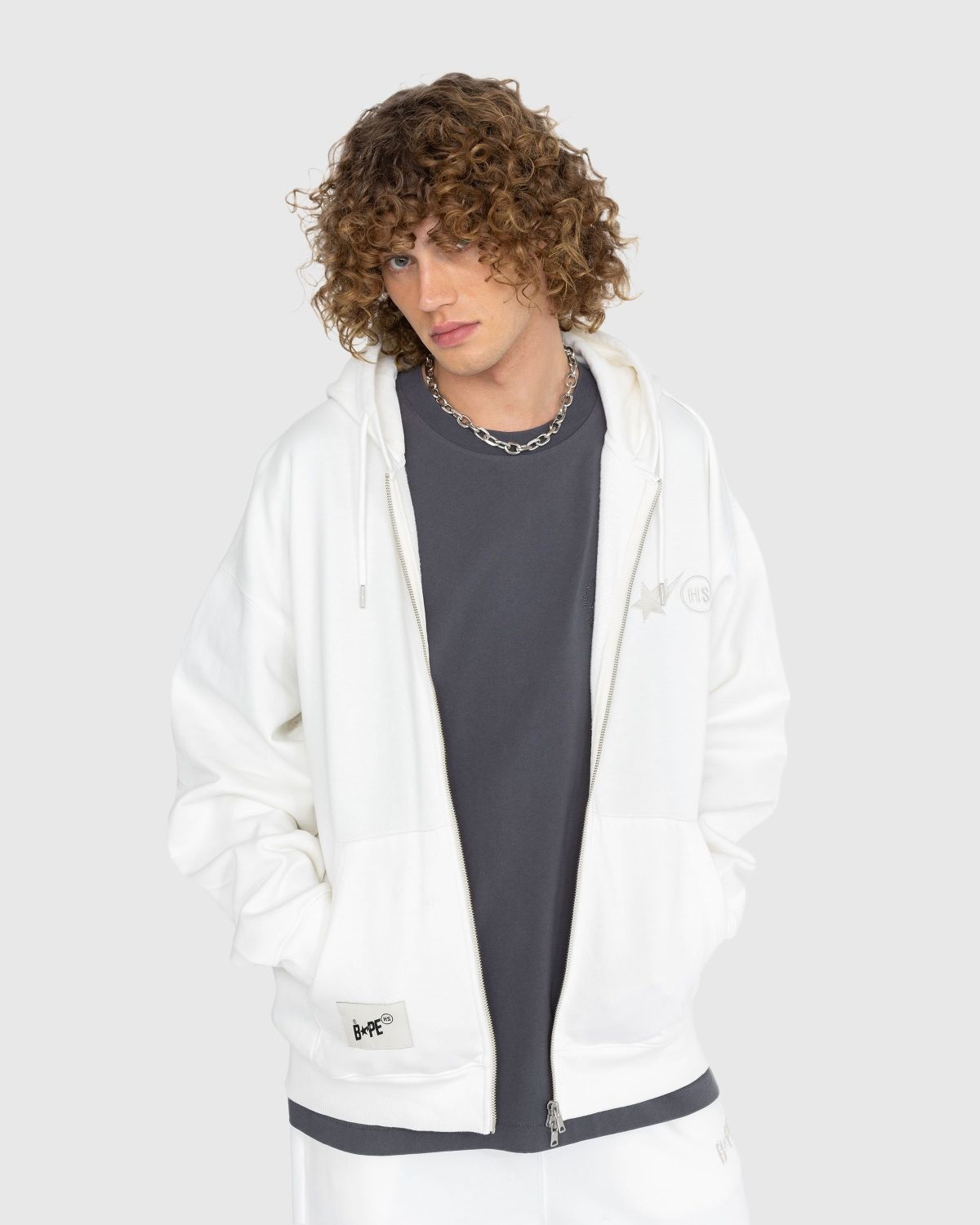 BAPE x Highsnobiety – Heavy Washed Zip Hoodie Ivory - 2