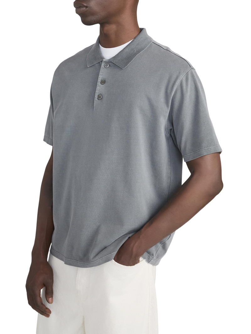 Men's Washed Light Pique Polo Shirt - Antique Modern Grey 5