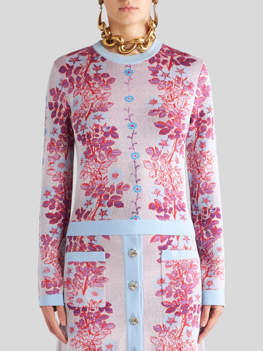 FLORAL JACQUARD SWEATER - 3