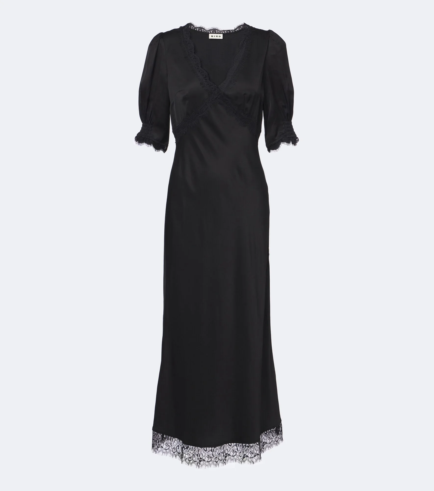 Annina lace-trimmed satin midi dress - 1