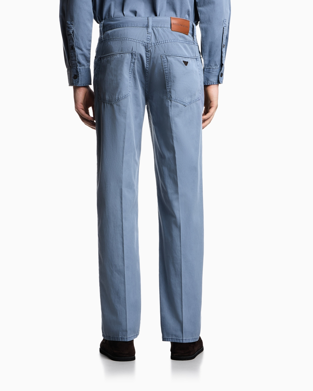 J76 STRAIGHT-FIT FIVE-POCKET WASHED TWILL TROUSERS - 3
