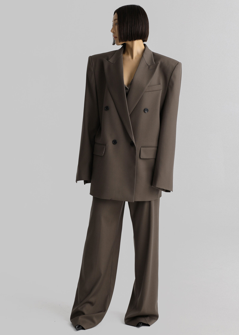 Pallen Double Breasted Blazer - Brown 16