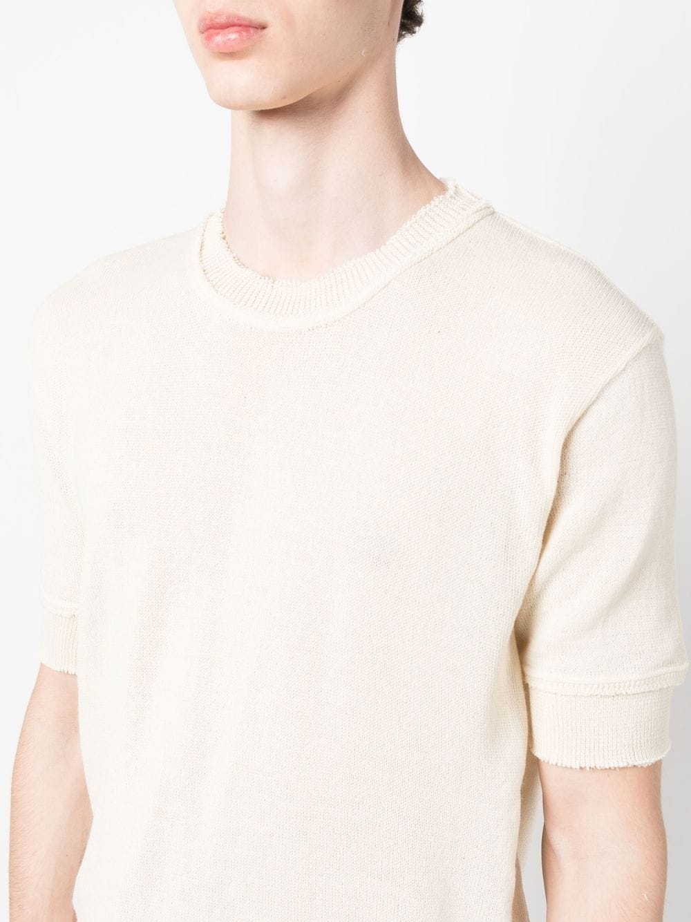 ripped-edge knitted T-shirt - 5