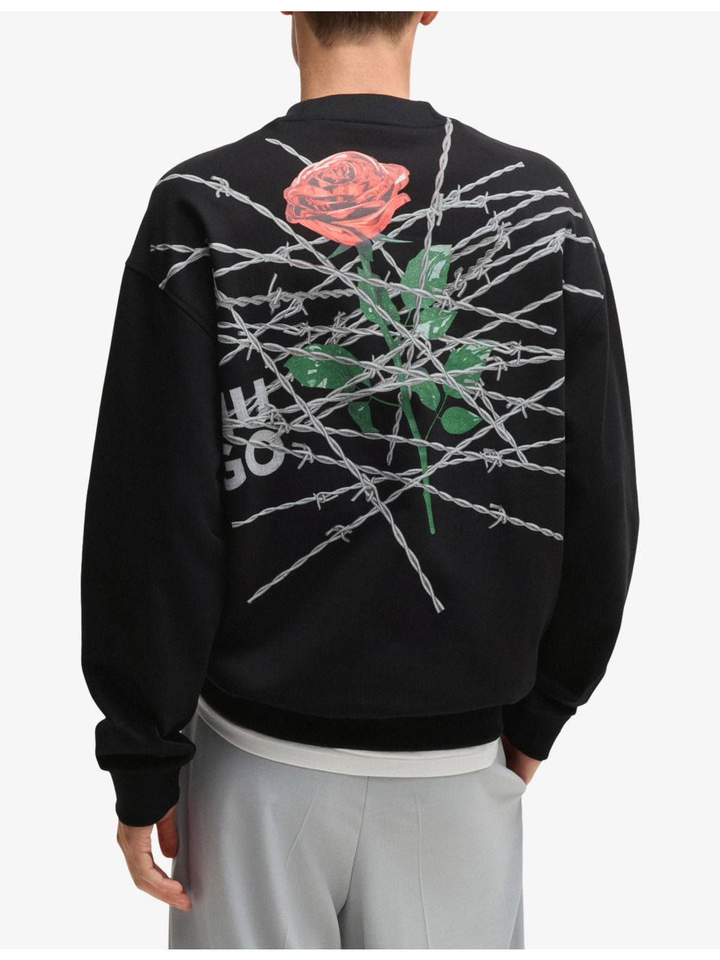Branded-print crewneck cotton-jersey sweatshirt - 4