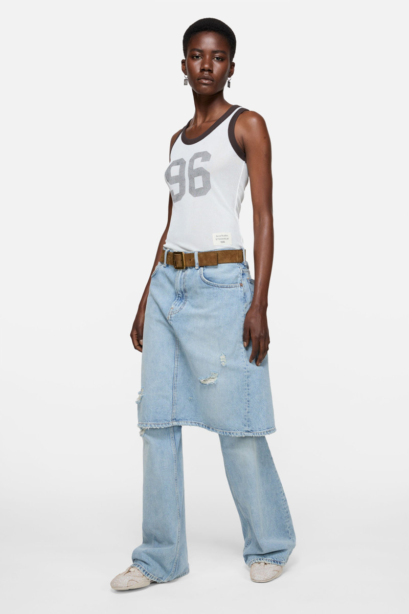 Acne Studios Sheer logo tank top - Brown/white outlook