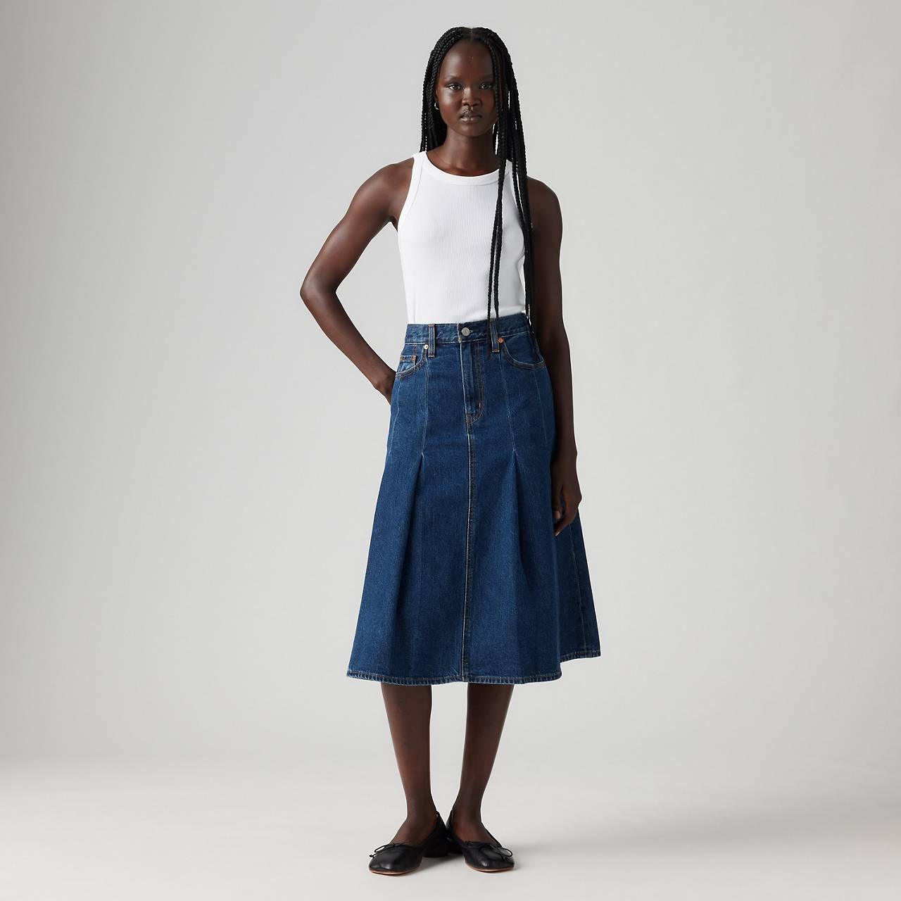 PLEATED MIDI SKIRT - 2