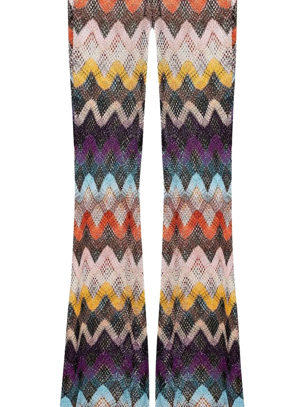 chevron-pattern trousers - 2