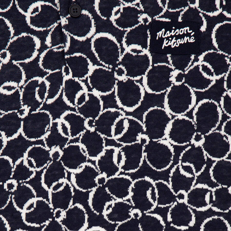 Maison Kitsune Abstract Daisy Jacquard Polo Shirt - 2