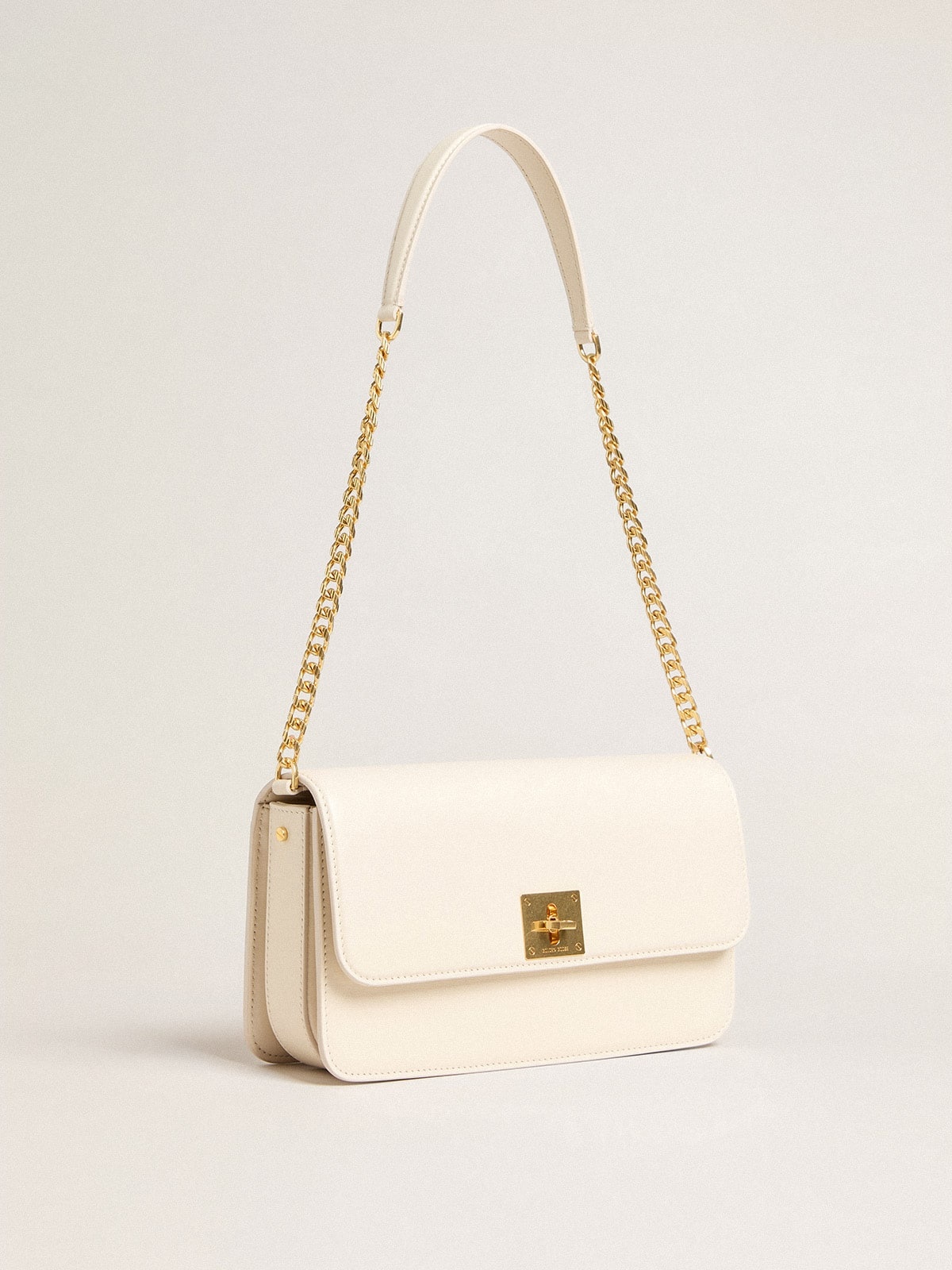 Gioia Bag in butter-colored boarded leather with gold details - 2