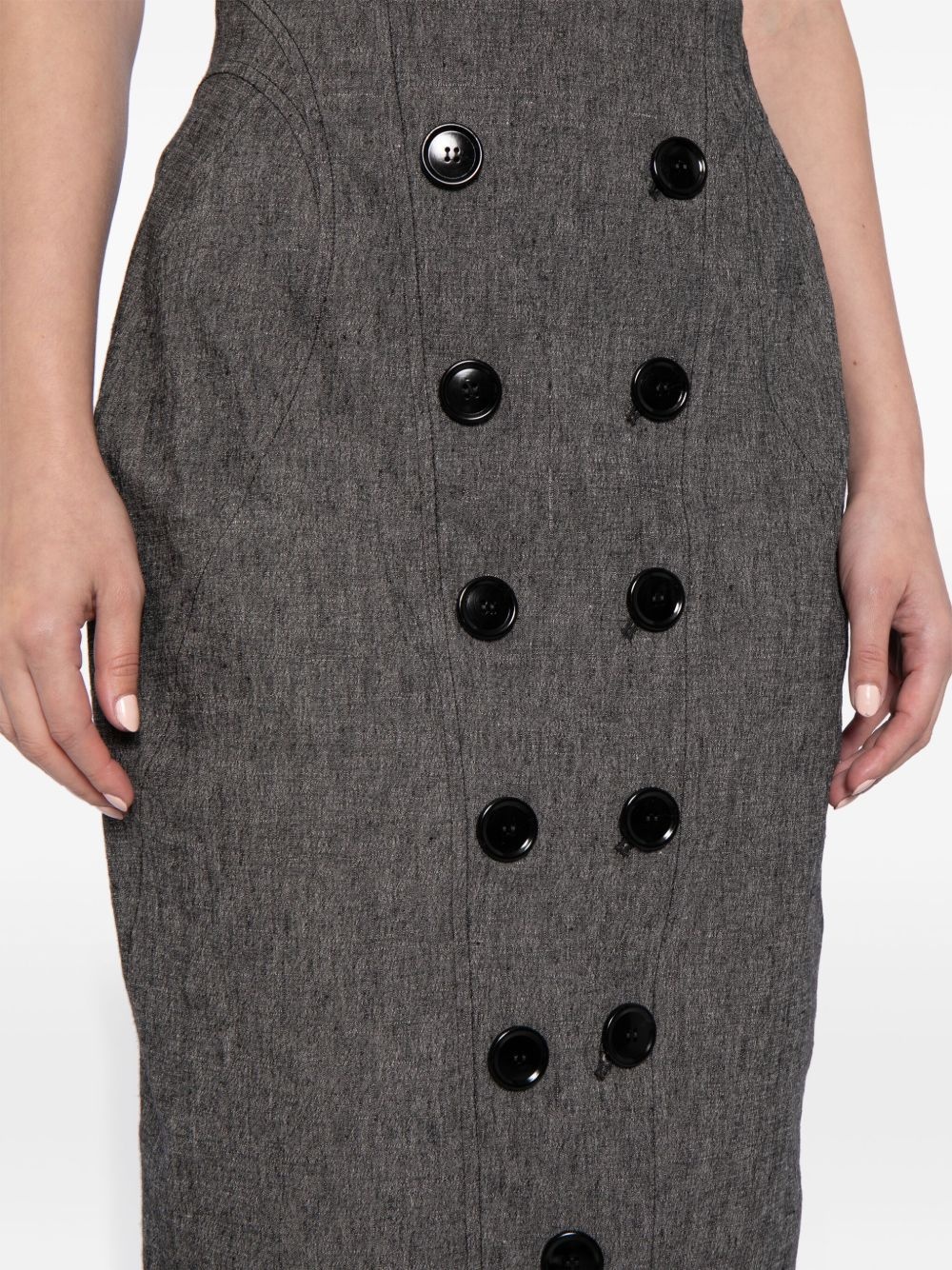 buttoned pencil skirt - 5