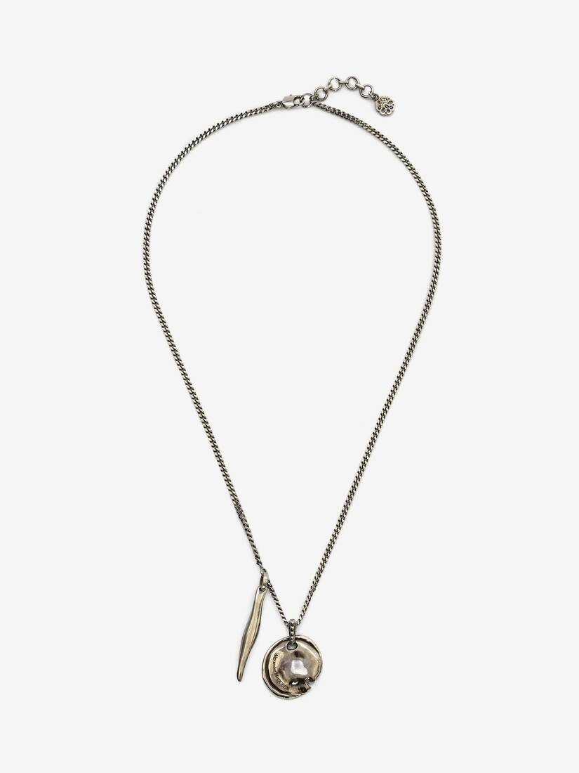 Medium Molten Necklace in Antique Silver - 1