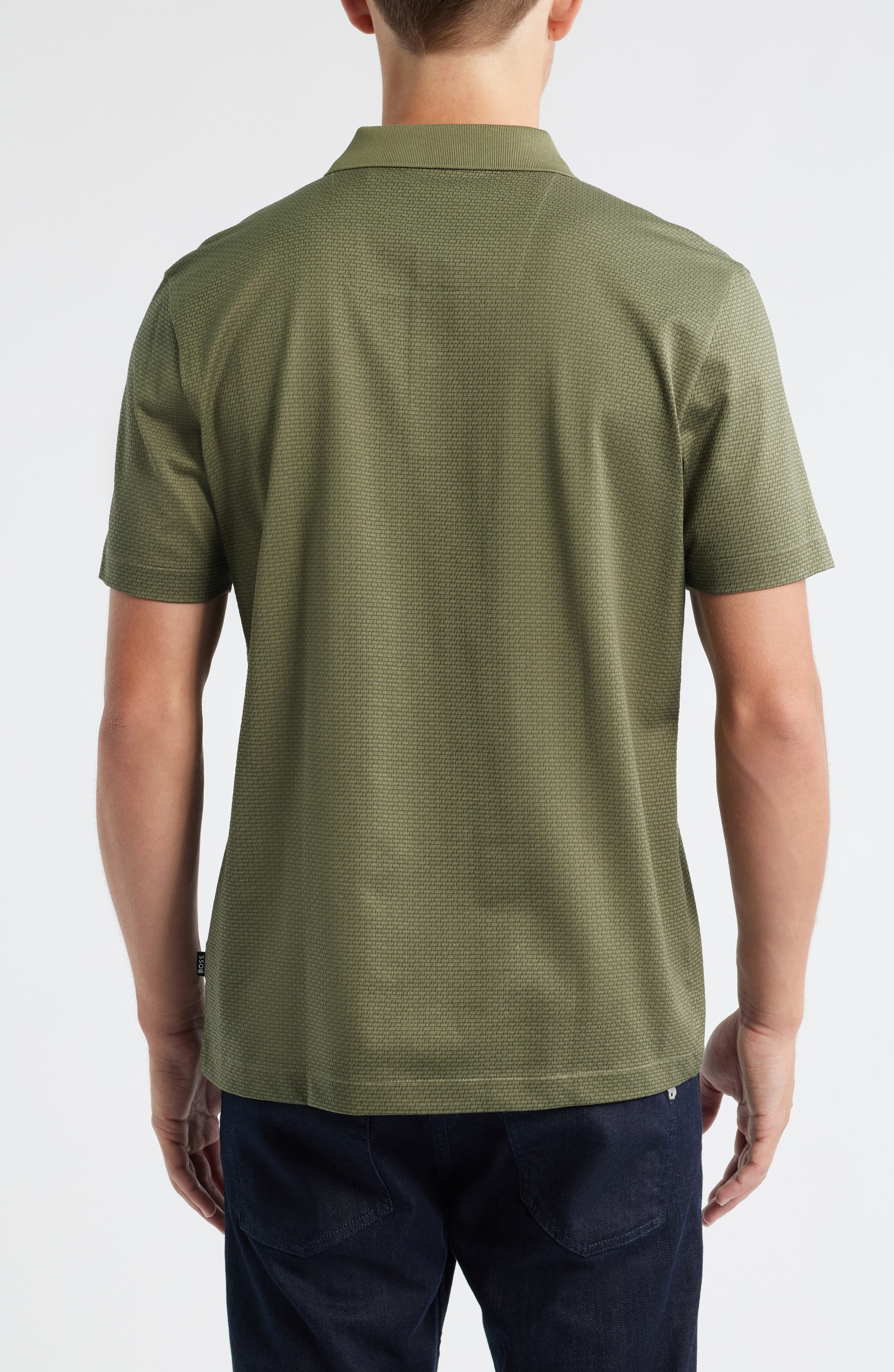 BOSS Parlay Geo Pattern Cotton Polo in Medium Green at Nordstrom - 2