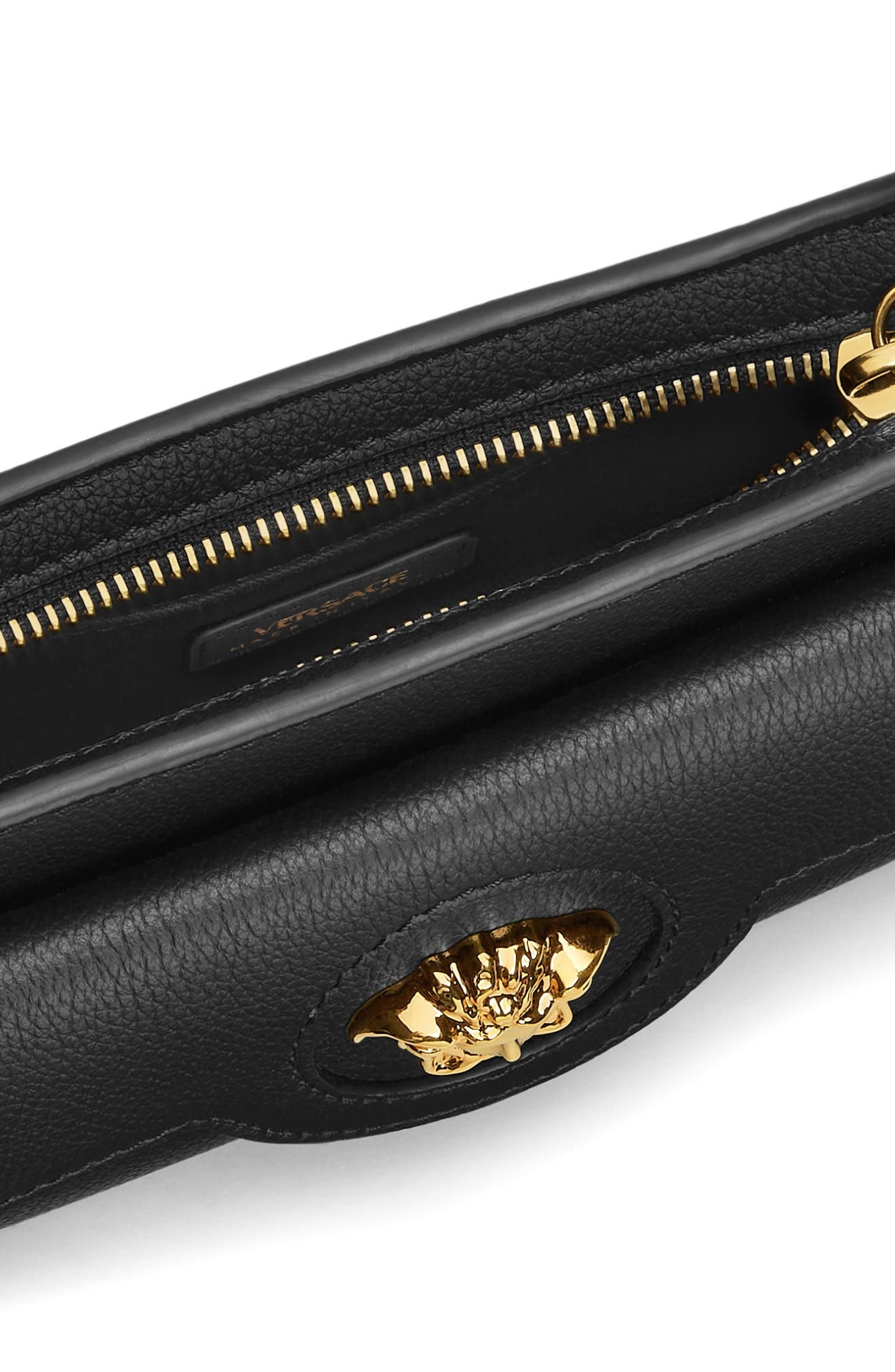 Versace Mini Medusa Leather Shoulder Bag in Black Versace Gold at Nordstrom - 3