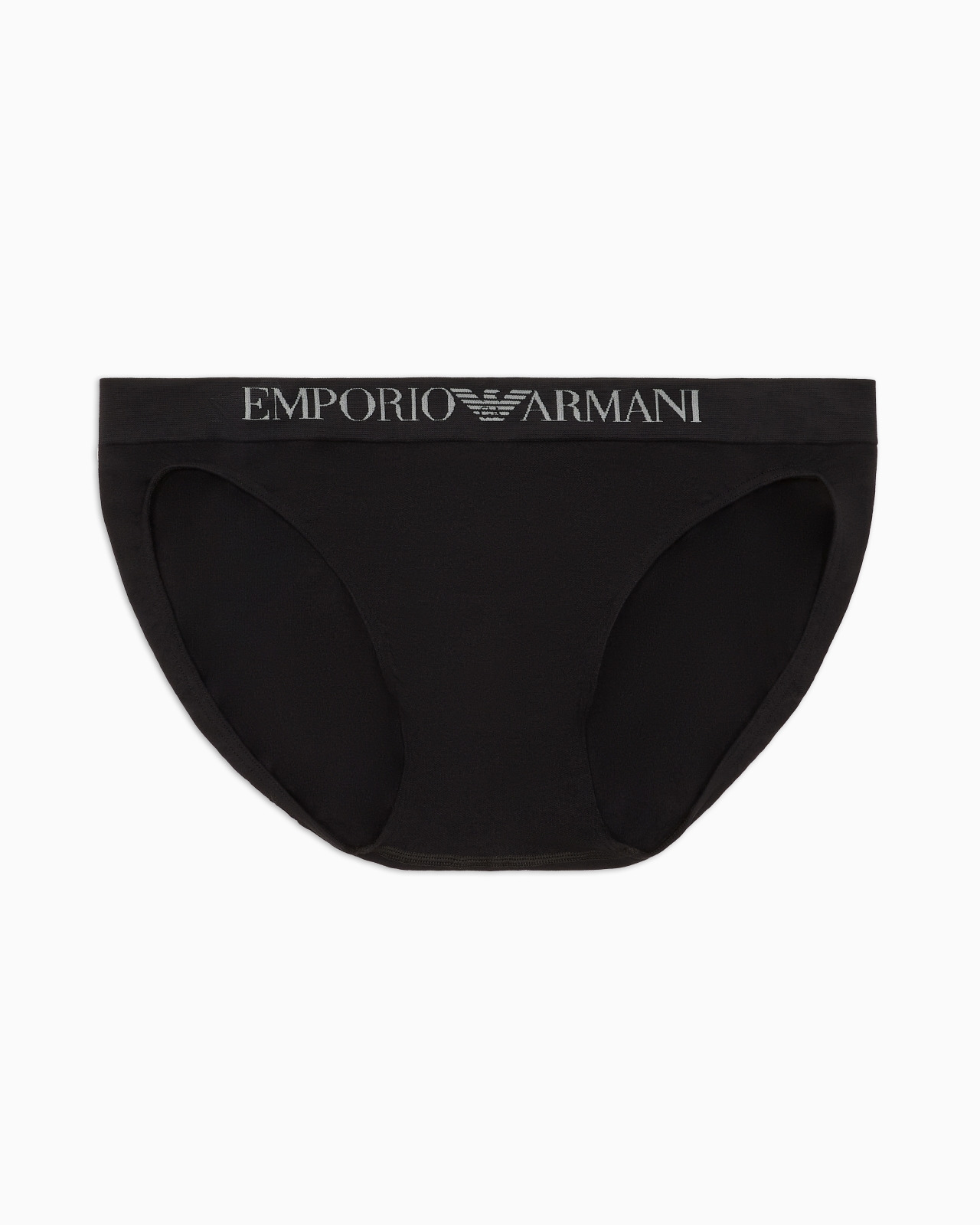 Seamless fabric briefs with logo waistband - 1