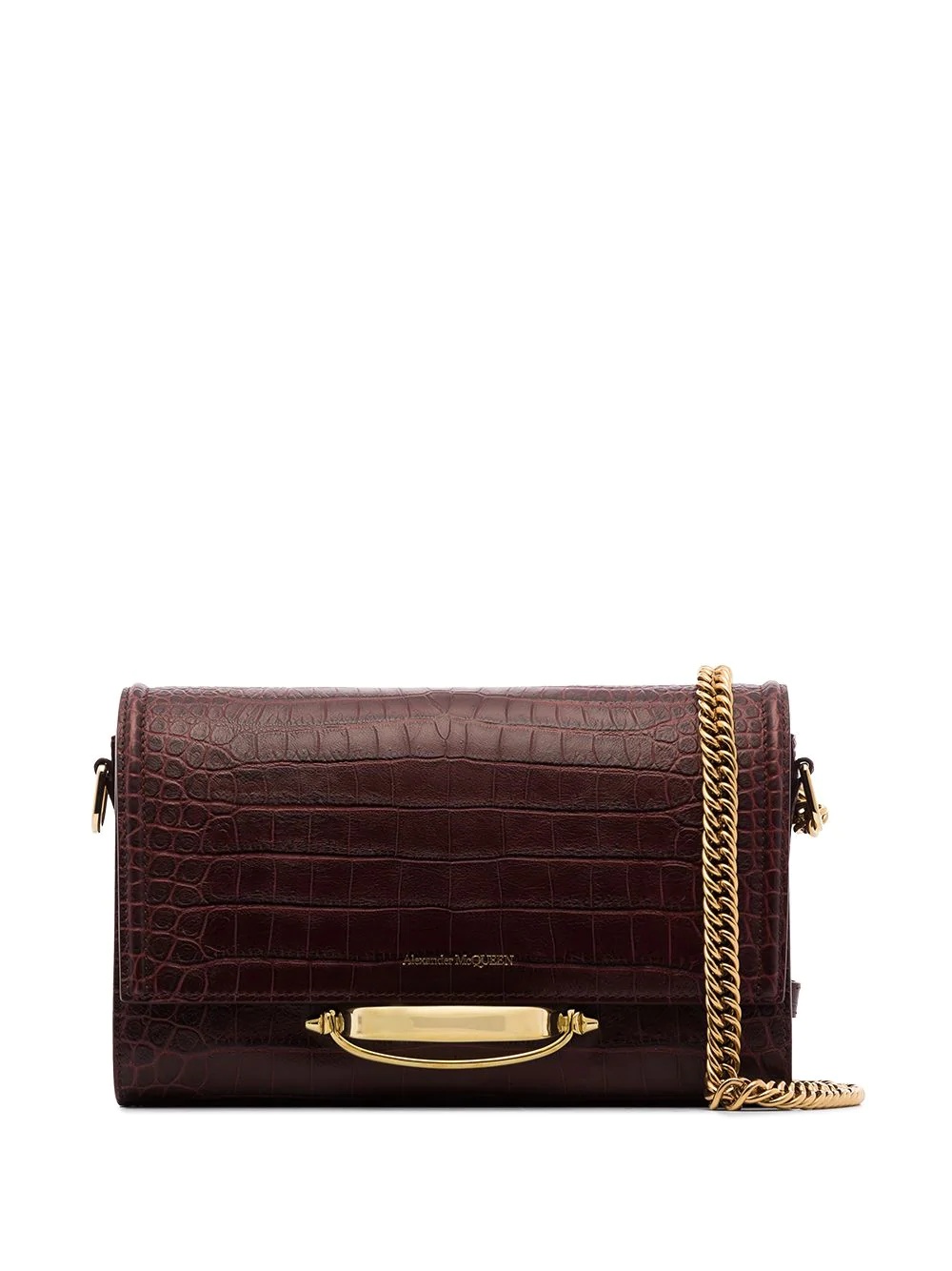 Story croc-effect leather shoulder bag - 1