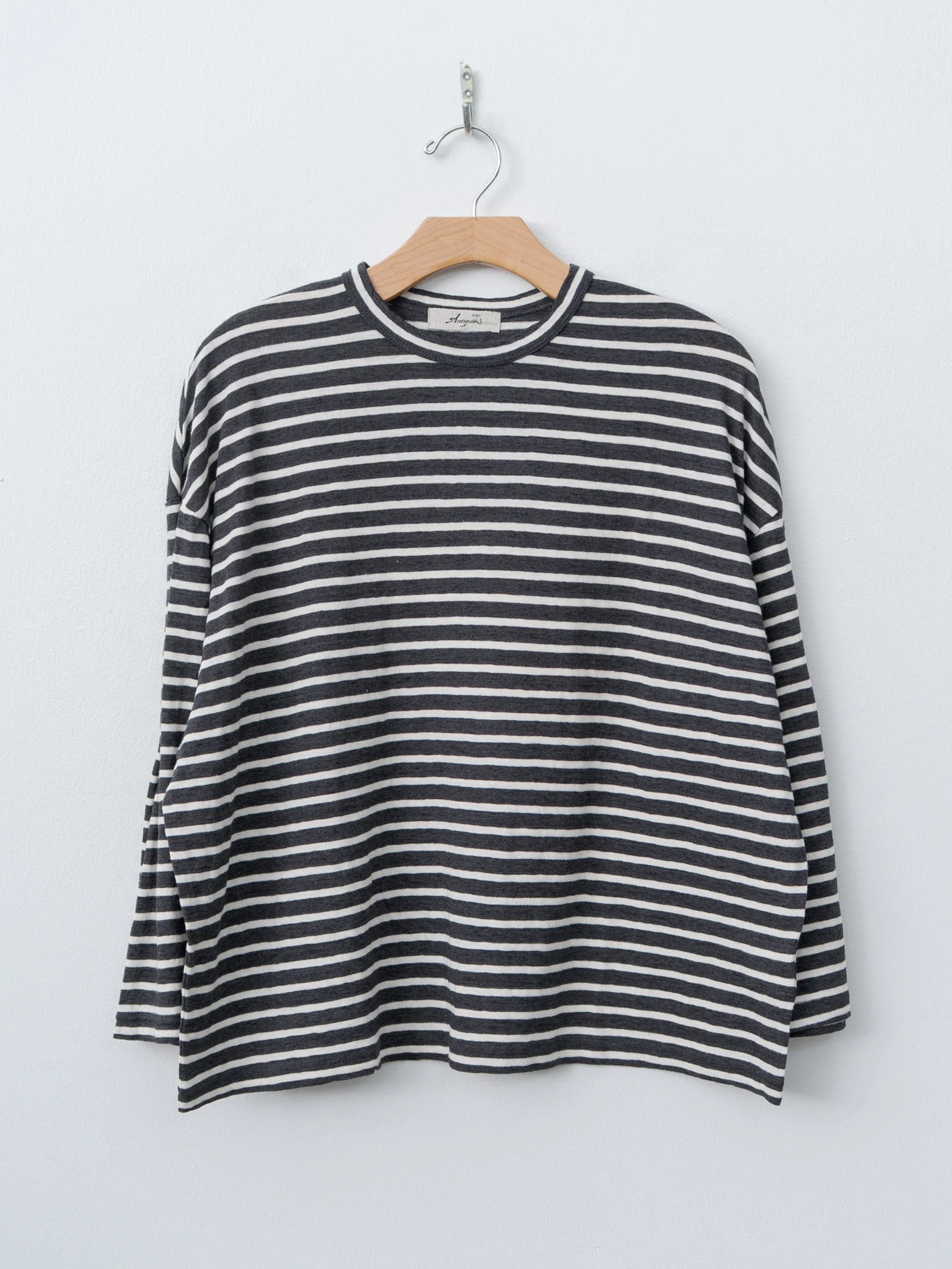 Stripe Pullover Tee - Charcoal/White - 1