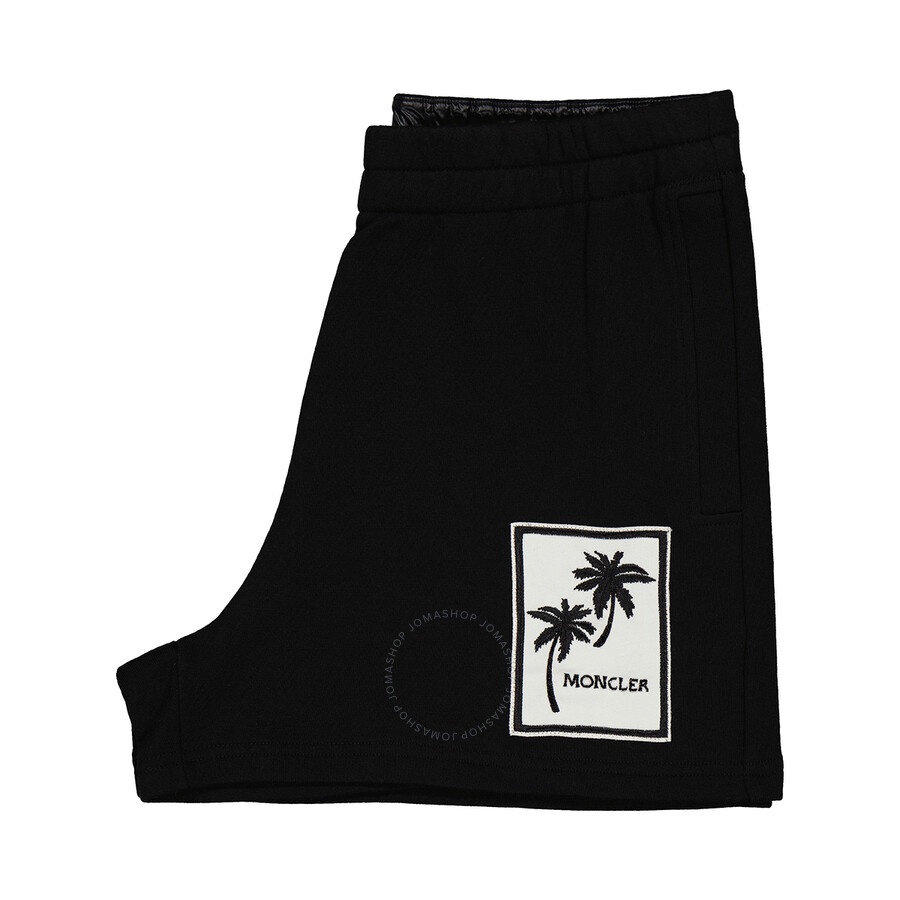 Moncler Ladies Black Palm Motif Logo Shorts - 7