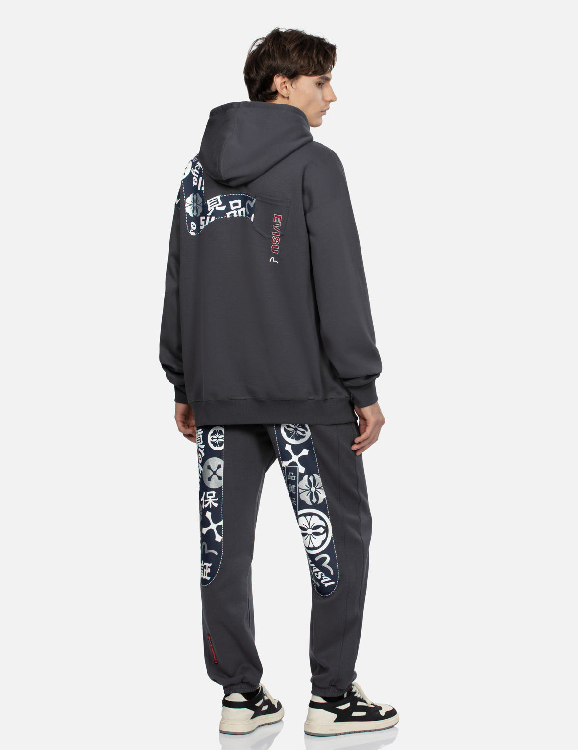 SEAGULL PRINT AND LOGO EMBROIDERY LOOSE FIT HOODIE - 3