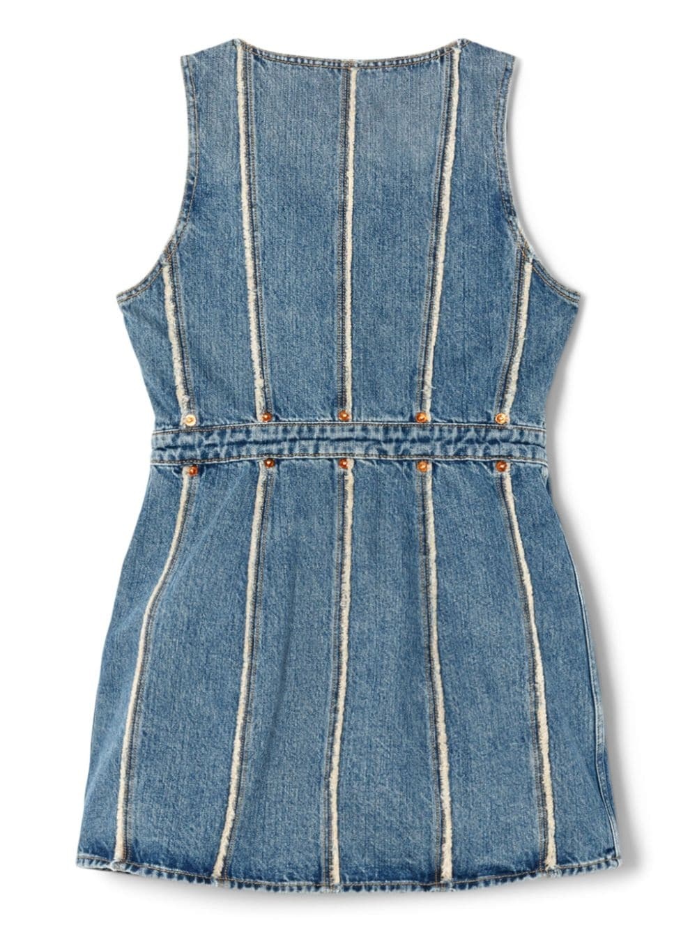 frayed denim minidress - 5